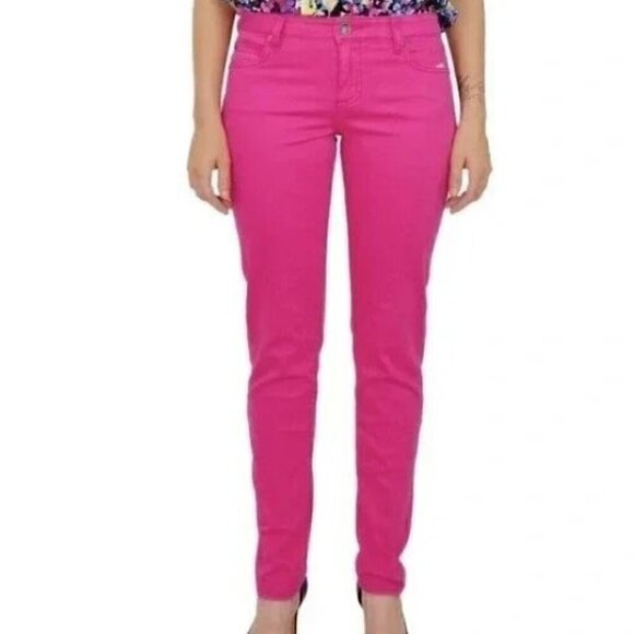 KUT From The Kloth High Rise Naomi Fab AB Girlfriend Ankle Straight Pink Jean 14 - Picture 1 of 11